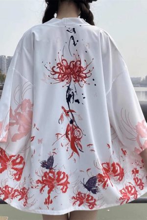 Kimono damskie czarno-białe