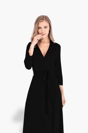 Kimono damskie szare z czarnymi akcentami